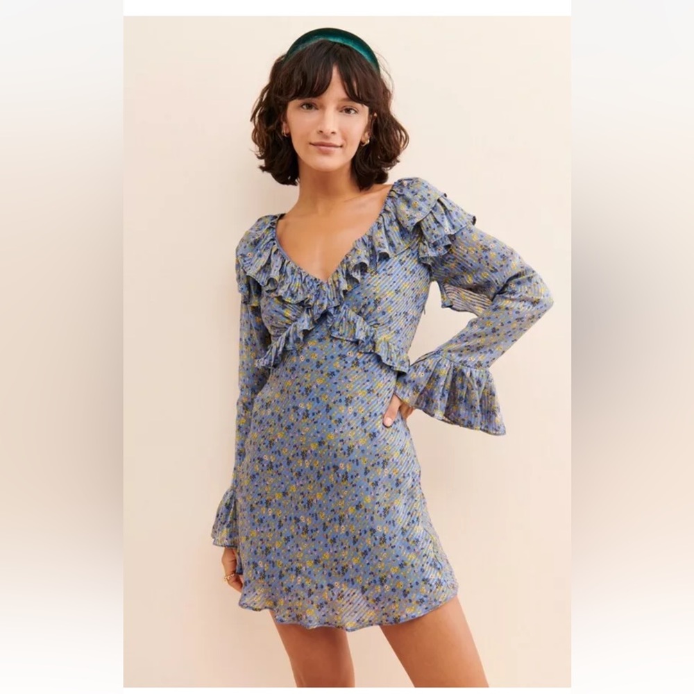NWT Free People Sweetest Thing Mini Silk Floral Dress sz 10 (medium)